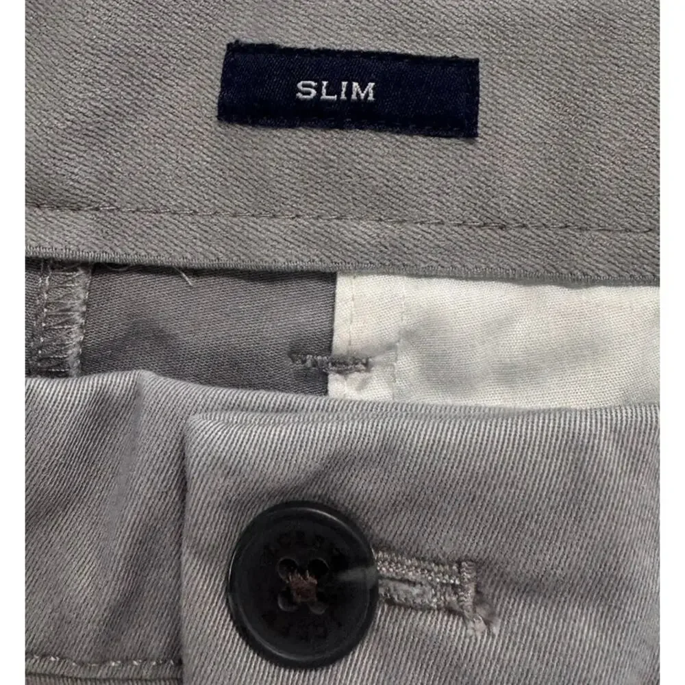 J. Crew Factory Flex Slim Mens 36 x 30 Gray Pants Cotton Polyester